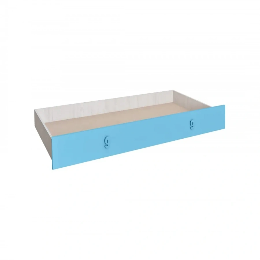 NUMERO Τροχήλατο συρτάρι αποθήκευσης για μονό κρεβάτι λευκό δρυς/ μπλε - 580019