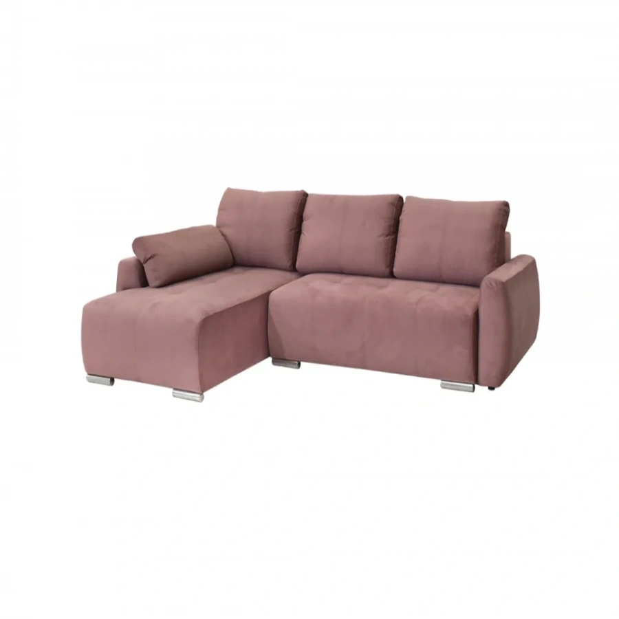 HAVANA Αμφίδρομος γωνιακός καναπές με κρεβάτι και αποθηκευτικό χώρο solar 63 ροζ - MM3041204
