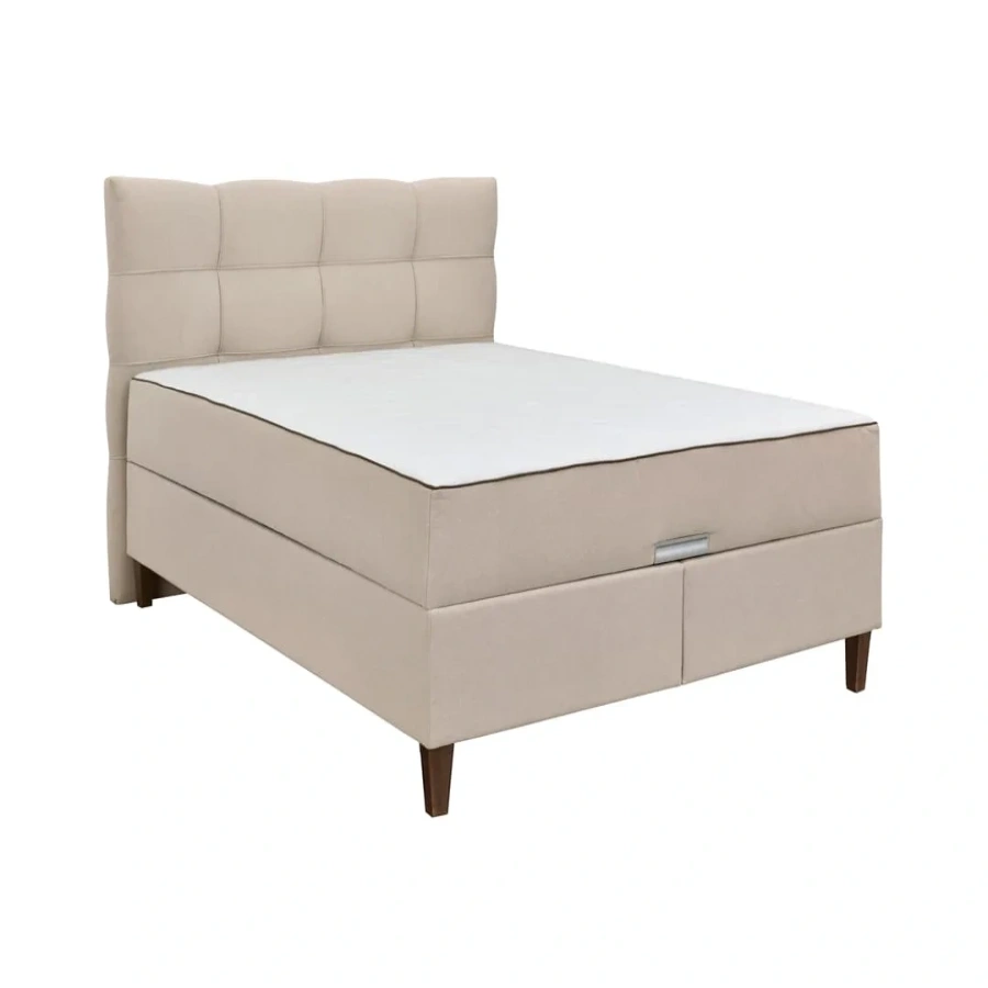 KORLEONE Κρεβάτι με αποθηκευτικό χώρο και ενσωματωμένο στρώμα 160*200 orion 101/ μπεζ - MM3051601